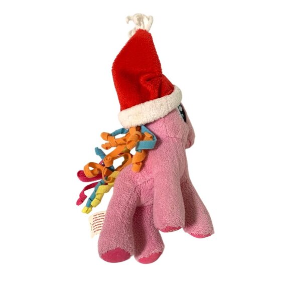 My Little Pony Pink Pinkie Pie Plush with Santa hat Stuffed Animal Doll Toy Ball - Picture 3 of 4